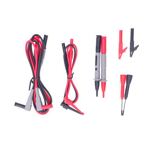YWBL-WH Multimeter Test Leads Set with Clips, Test Hook Probes Kit, 1000V 10A CAT.II, Silicone Cable, Replaceable Gold Plated Probe