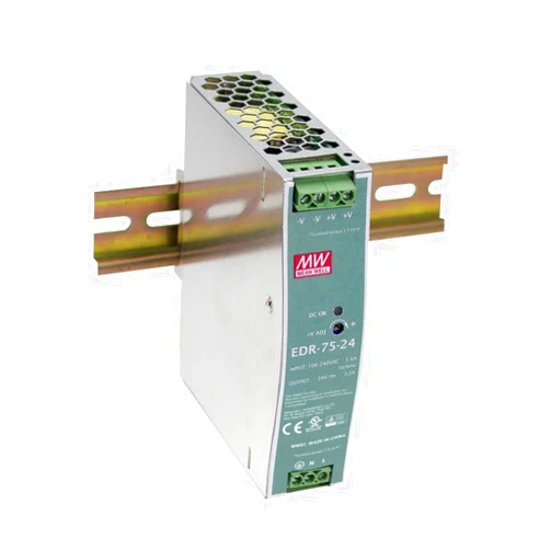 MeanWell DIN Rail PS 75.6W 12V 6.3A EDR-75-12 Meanwell AC-DC SMPS EDR-75 Series Mean Well Switching Power Supply