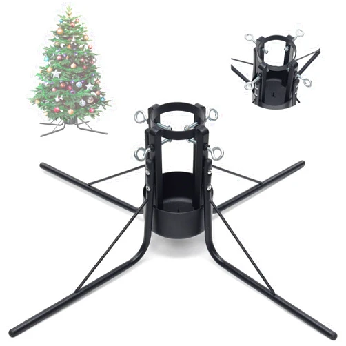 DIOVPLX Christmas Tree Stand for Real Trees, Heavy Duty Metal Live Christmas Tree Stand, Adjustable Universal Replacement Xmas Tree Base Holder for Fresh Tree 4-10ft, Fit 1.2-4.2 inch Trunk Diameter