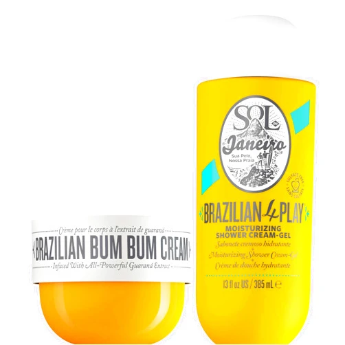 SOL DE JANEIRO Brazilian Bum Bum Cream 240mL & Brazilian 4 Play Moisturizing Shower Cream Gel Body Wash 385mL Bundle