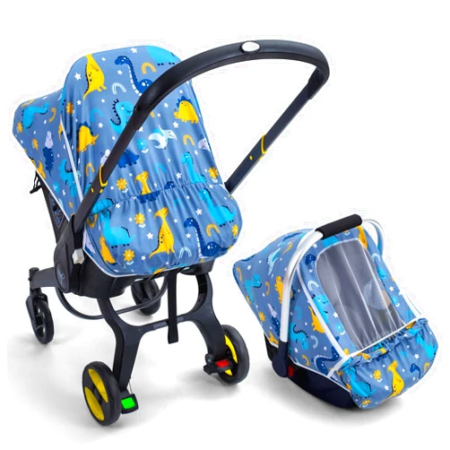 THE KENKYO Baby Car Seat Cover, Breathable Carseat Covers Baby with Mesh Screen, Infant Car Seat Canopy Cover for Girls Boys, Newborn Car Seat Sunshield for Summer, Soft Baby Carrier Cover Newborn Essentials