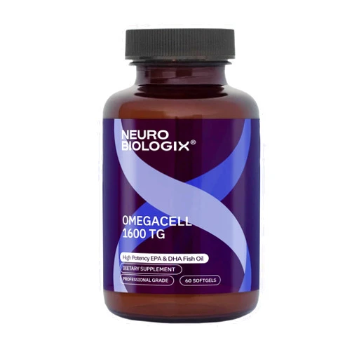Neurobiologix OmegaCell 1600 TG, Omega 3 Fish Oil with EPA & DHA, Triglyceride Form for Absorption & Wellness Support, Non GMO, Omega 3 Supplement for Women and Men, Gluten Free, 60 Softgels