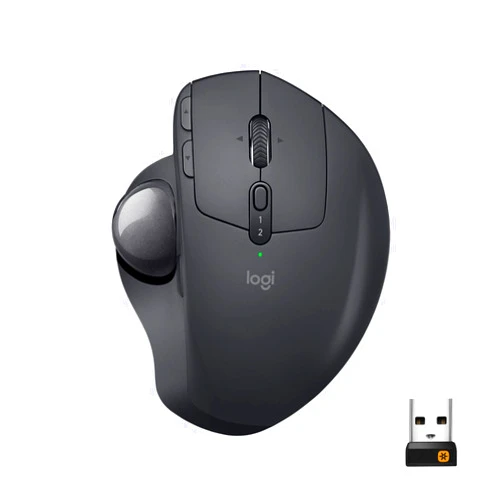 Logitech MX Ergo Wireless Trackball Mouse, (Bluetooth or USB), Rechargeable,Color Graphite.