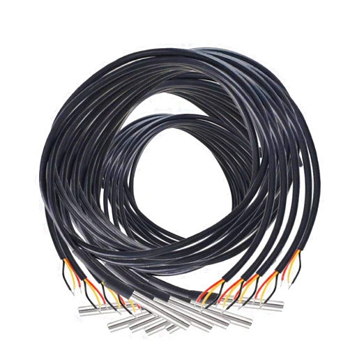 HiBCTR 10 Pieces of DS18B20 Temperature Sensor Temperature Probes in Stainless Steel Packaging, Waterproof, 1M.