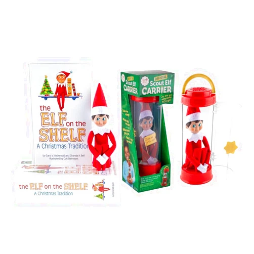 The Elf on the Shelf Christmas Tradition Box Set with Elf (Blue Eyed Boy), Story Book and Scout Carrier (Multi-Item Bundle)