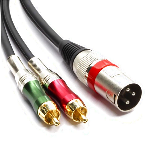 SiYear XLR Male to 2 x Phono RCA Plug Adapter Y Splitter Patch Cable, 1 XLR 3 Pin to Dual RCA Plug Stereo Audio Cable Connector(1.5 Meters)