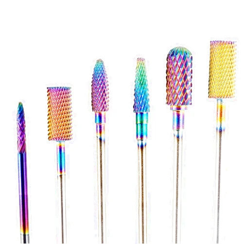MPNETDEAL Tungsten Carbide Nail Drill Bits Set 7Pcs, Durable Less Dust, 3/32 inch for Acrylic Gel Nails Cuticle Manicure, Professional Acrylic Nail File Drill Bit