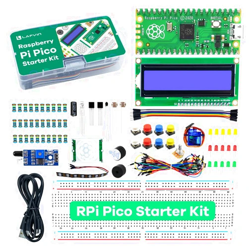 LAFVIN Basic Starter Kit for Raspberry Pi Pico,LCD1602,SG90 with Tutorail