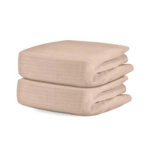 Newton Baby Organic Fitted Crib Sheets (2-Pack) - Ultra Breathable and Soft, 100% Organic Muslin Cotton, Clay, Fits All Standard Cribs