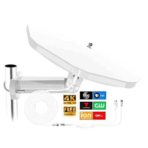 DTB TECH Outdoor TV Antenna, Smart Digital Omnidirectional TV Antenna, Reception Over 100 Miles 4K HD Digital TV Antenna, 32ft RG6 Coaxial Cable