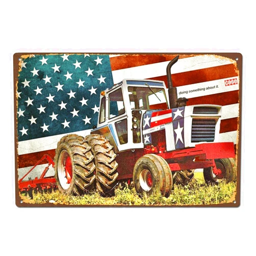 Teuevu Vintage American Farm Tractor Tin Sign Metal Sign Metal Decor Wall Sign Wall Poster Wall Decor Door Plaque TIN SIGN 7.8X11.8 INCH
