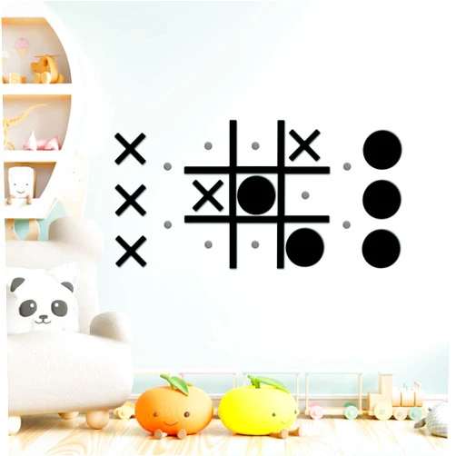 Lamkidle Magnetic Tic Tac Toe Wall Mount Game Wall Decor Fun Tic Tac Toe Board Game Large Modern Farmhouse Home Wall Art Game Decor for Playroom Kids Toddles Room Nursery Hallway Living Room Decor