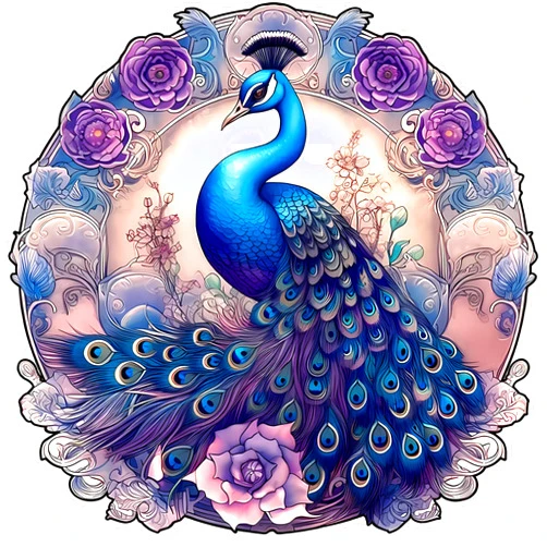 IKFUVACT Wooden Jigsaw Puzzles - Peacock Wood Puzzles 261 Pieces, Unique Brain Teasers for Adults and Toddlers, Family Puzzle Game, 11.42 x 11.42 Inch