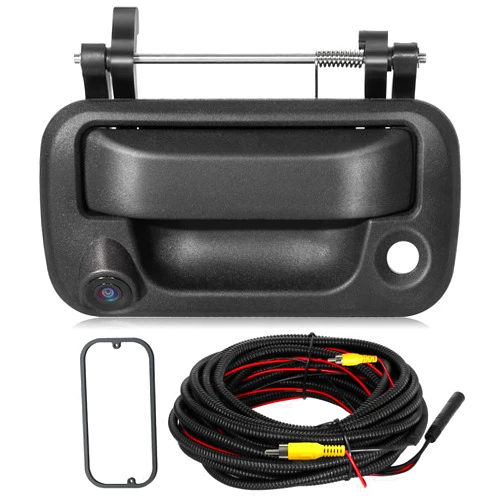 EWAY Tailgate Handle Rear Backup Camera for 2004-2016 Ford F150 F250 F350 F450 F550 Super Duty Explorer Lobo, Lincoln Mark LT Tailgate Latch Door Handle Reverse Back Up Camera RCA Connector w/Key Hole