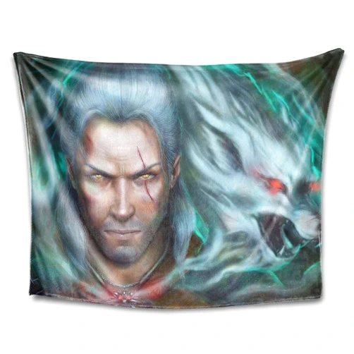 AKARDO Witcher Geralt Ciri Game Flannel Blanket Super Soft Fleece Throw Blanket with All Seasons Sofa Bed Throw Blanket (01,60 * 80in(150 * 200cm))