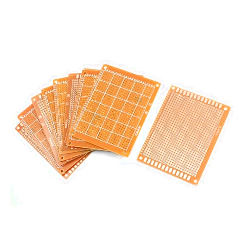 FIYA IIVVERR 10Pcs Electronic Prototyping Copper Tone Single Side PCB Printed Circuit Board Stripboard 9cm x 7cm (10 Unids Prototipado ElectrÃnico Tono de Cobre Lado Lateral Placa de Circuito Impreso Tabl