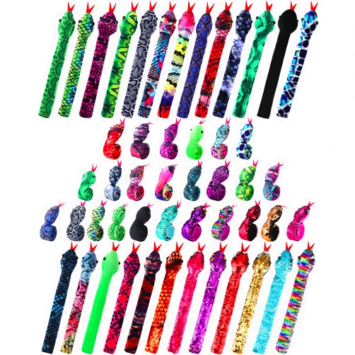 HyDren 25 Pieces Snake Snap Bracelets Slap Bracelet Party Snaps Animal Slap Bracelets Birthday Party Favors Stuffed Snap Bands for Kids Boys Girls Easter Supplies Gifts