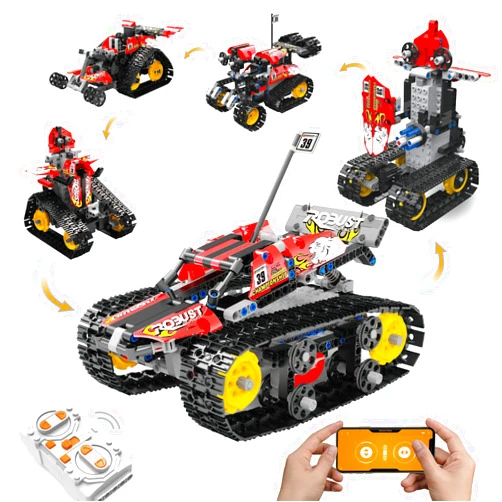 Oueyes 5 in 1 STEM Remote Control Car 410pcs Building Kits Racing Robot Toys Set Stem Projects Thanksgiving Christmat Birthday Gifts for Kids 8 9 10 11 12 14 Year Old Boys