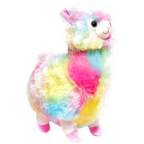 Bearington Collection Bearington Annabelle Plush Stuffed Animal Rainbow Alpaca, 12 inches