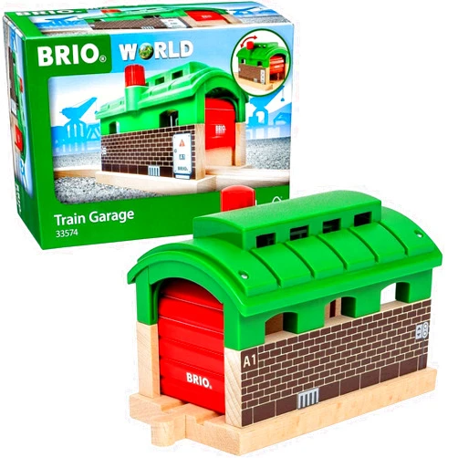 BRIO World 33574 - Train Garage - 1 Piece Wooden Toy Train Accessory for Kids Age 3 and Up
