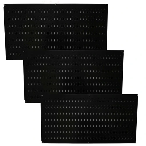 Wall Control Pegboard Value Pack - (3) Pack of Wall Control 16-Inch Tall x 32-Inch Wide Horizontal Black Metal Pegboards for Wall Home & Garage Tool Storage Organization (Black Pegboard)