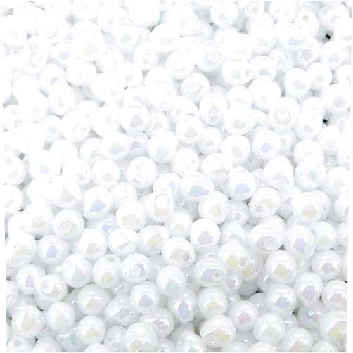 Miyuki Fringe Beads Miyuki Drop Beads 2.8mm 9 Gram Tube White Pearl AB