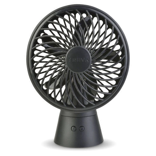 Treva 5 Inch Rechargeable Oscillating Fan, USB Charging Port, 3 Speed Circular Cooling Design Portable Fan with 60 Degree of Range 5 Inch Fan Small Fan for Home or Travel USB Fan