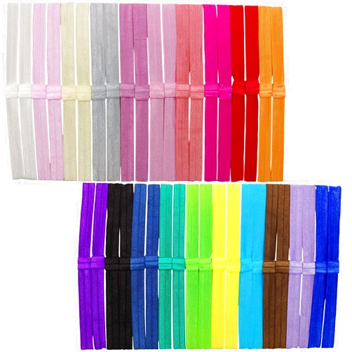 Arlai Pack of 40 Interchangeable Elastic Headbands Baby Girl Headbands 20 Colors DIY Accessories for Flower Or Bows Headband
