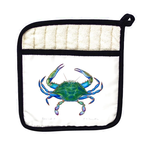 Betsy Drake PT005 Blue Crab - Male Pot Holder