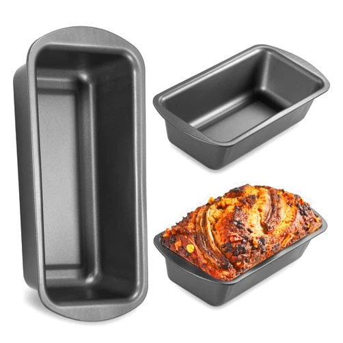 HONGBAKE 3 Pack Bread Pan for Baking Loaf Pan Set, 8.5 x 4.5 Inches Loaf Pan with Wide Grips Nonstick Bread Tin 3 pack, 1Lb Perfect for Homemade Bread, Grey