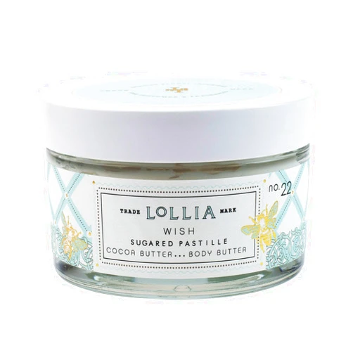 LOLLIA Wish Body Butter, 5.5 oz. - Sugared Pastille Fragrance - Shea Butter & Cocoa Butter, Body Lotion for Women, Hydrating & Smooth Body Moisturizer