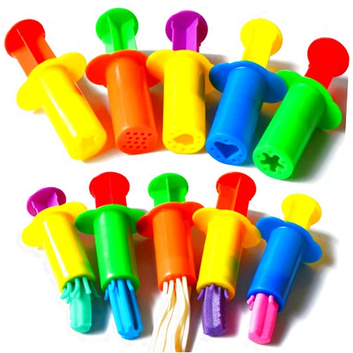 RIMOBUL Assorted Designs Dough Extruders Set - Set of 10 - Assorted Colors