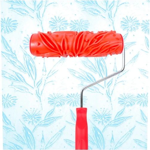 Hanroy 7'' Patterned Paint Roller for Wall Decoration Classic Brick Embossing Texture Rubber Roller Decorative Household DIY Paint Art Tool for Wall Decoration(EG048T)