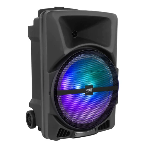 Pyle Wireless Portable PA Speaker System - 800W Powered Bluetooth Indoor & Outdoor DJ Stereo Loudspeaker with MP3 AUX 3.5mm Input, Flashing Party Light & FM Radio-PPHP1244B,Black