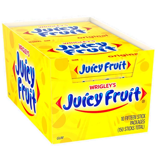 The Hampton Candy Company Wrigley Juicy Fruit Chewing Gum, 15 Stick (Pack of 10), 150 Gum Pieces