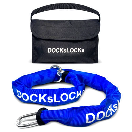 DocksLocks Heavy Duty Cinch Style 8mm Security Chain - (3ft, 6ft or 10ft) - Weatherproof Hardened Chrome Alloy Carbon Steel for Bikes, Motorcycles, Scooter, ATVs, Trailer and More 6ft