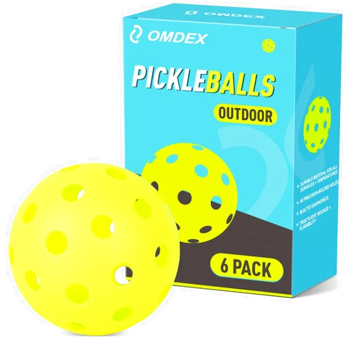 OMDEX Pickleball Balls, Indoor Outdoor Pickleball Balls 6-Pack, Premium & Durable Pickle Balls, Pickleball Accessories for Pickleball Paddle, Pickle Ball Equipment