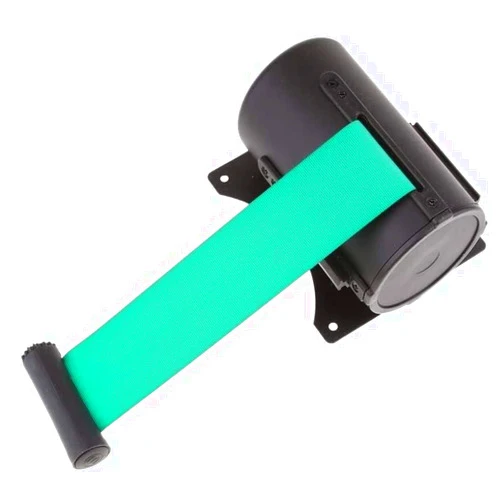 SKINSHOW Safety barrier,Retractable barrier belt,Queue barrier,3m Wall Mounted Crowd Control Safety Belt Ribbon For Retail Stores, Airports, School for Museum, Factory, Cinema ( Color : Green , Size : 200cm )