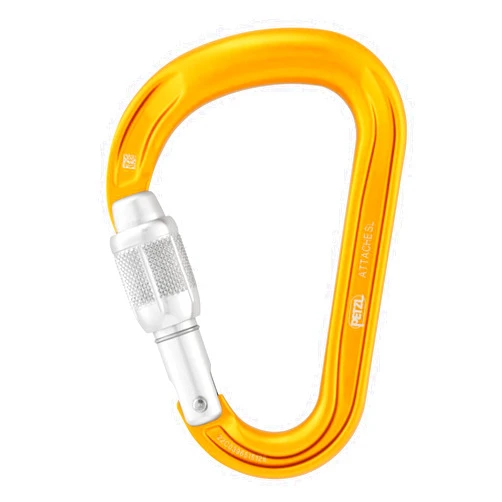 Petzl Attache Locking pear-Shaped Carabiner with Round-Stock Basket