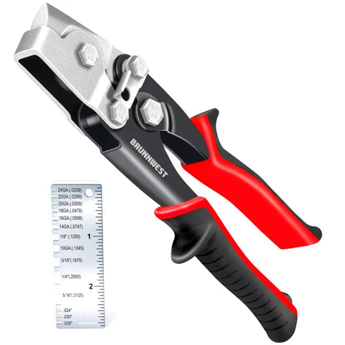 BRUNNWEST Snap Lock Punch Tool for Sheet Metal, Vinyl and Aluminum Siding - Gutters End Cap Crimper - Gutter Crimping Tools - Snap Lock Punch Notcher for Duct and HVAC