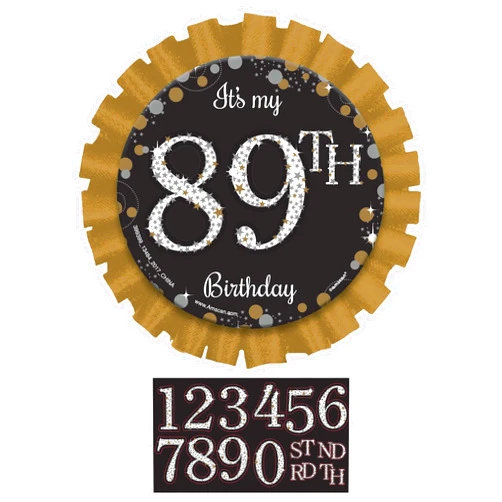 Amscan Sparkling Celebration Black Add-Any-Age Button - 3