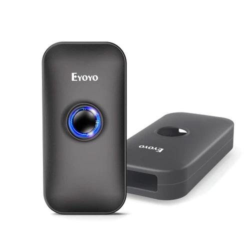 Eyoyo Mini 1D Bluetooth Barcode Scanner with Case, 3-in-1 Bluetooth & USB Wired & 2.4G Wireless Barcode Reader Portable Bar Code Scanning Work with Windows, Android, iOS, Tablets or Computers(Black)