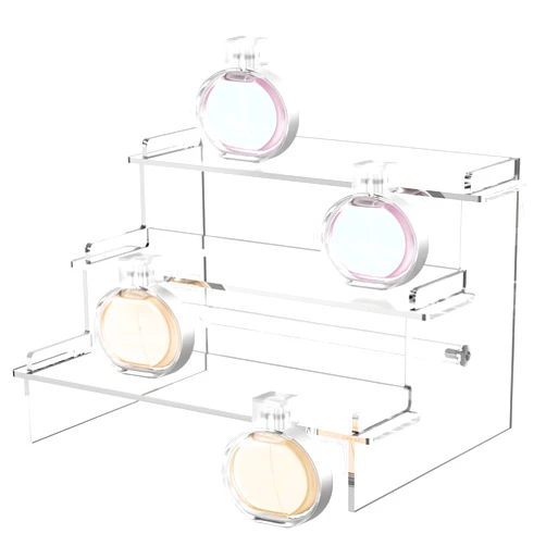 Meteou Acrylic Display Risers, 9.5'' Perfume Organizer Clear Riser Compatible with Funko POPs, Nendoroids, Action Figures, Cupcake Stand Lotion Holder Skincare Organizer Tiered Display Table Stand
