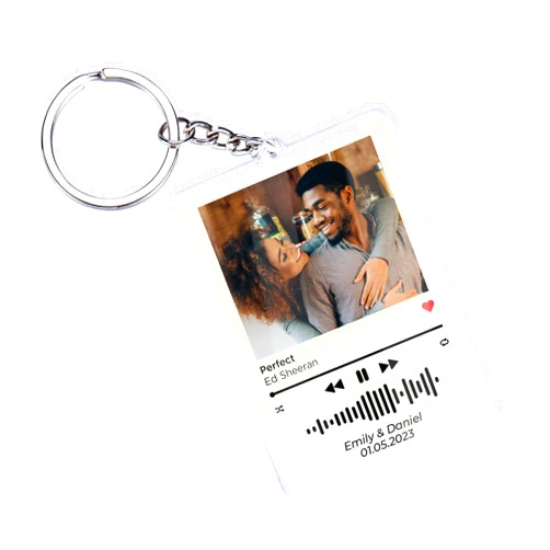 Lily's Atelier Custom Couple Photo Keychain - Multi, Acrylic, Dual-Sided, Unisex - Gifts for Anniversaries, Special Occasions, Valentines Day