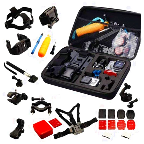 Navitech 30 in 1 Action Camera Accessory Combo Kit EVA Case Compatible with The HAMSWAN 4K Sports Action Camera