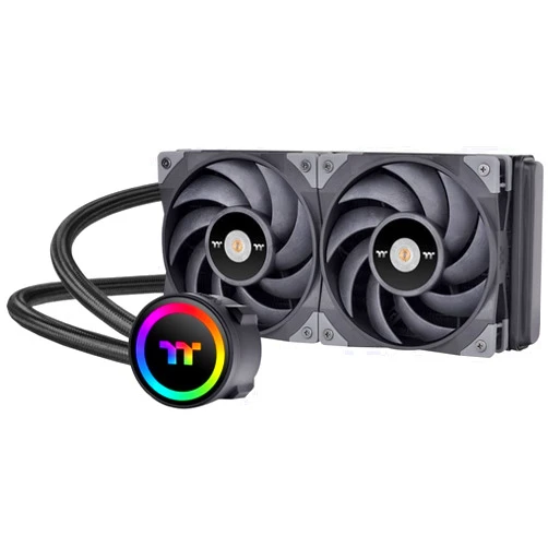Thermaltake TOUGHLIQUID 240 ARGB Motherboard Sync All-in-One Liquid CPU Cooler, AMD (AM5/AM4) / Intel (LGA 1700/1200), 240mm High Efficiency Radiator CL-W319-PL12BL-B