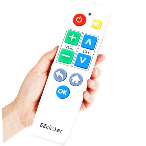 EZClicker Big Button Universal TV Remote Control for Seniors, Easy to Use Alzheimers Dementia Products for Elderly, Works with Samsung, LG, Sony, Vizio & More Needs Original Remote to Program (White)