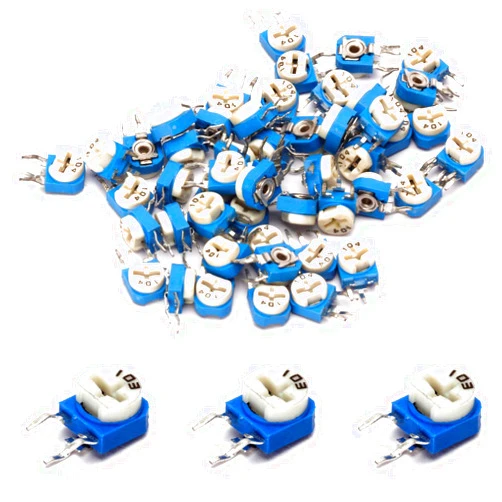 Fielect 20Pcs 10K Ohm Trimmer Potentiometer Vertical Resistors Top Adjustable Horizontal Potentiometer 3 Pin Potentiometer