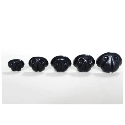PHTRONG 30pcs 18mm 21mm 23mm 25mm 30mm black plastic safety toy dog nose with hand press washer for plush doll findings (Size: 25mm)