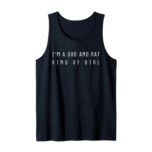 Distressed Rat Dogs Girl Apparel I'm A Rat Kind of Girl Funny Dog Rats Puppy Lover Tank Top